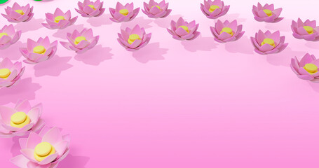 Lotus Flower 3D Cartoon Render Background
