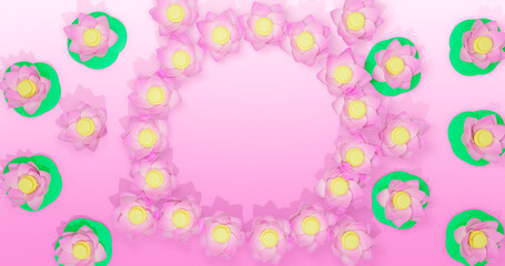 Lotus Flower 3D Cartoon Render Background