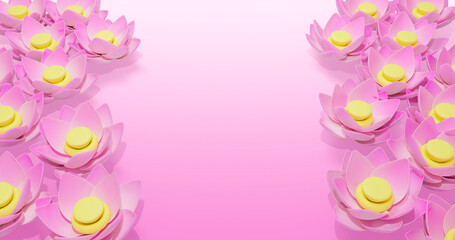 Lotus Flower 3D Cartoon Render Background