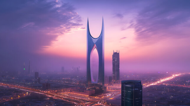 City of riyadh, kingdom center tower, majestic al faisaliah tower
