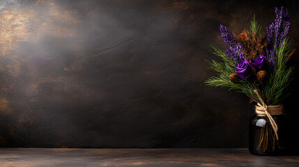 Abstract floral composition on a dark background