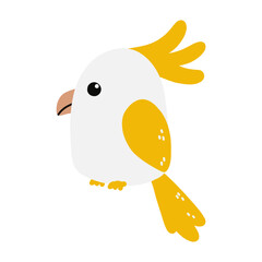 Cute white parrot bird illustration