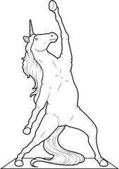Unicorn Yoga Fitness Gymnastics Animal Vector Graphic Art Illustration