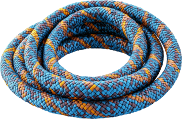 Colorful Coiled Rope Ready for Outdoor Use Isolated on transparent background
