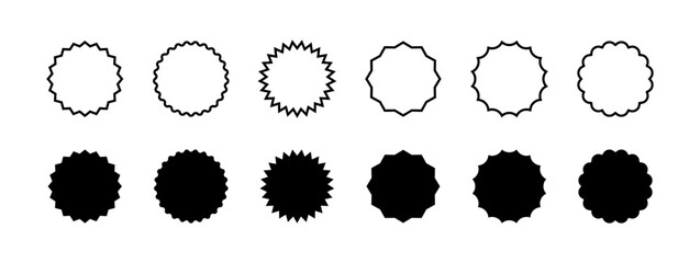 Simple figure set icons. Linear and silhouette style. Vector icons.