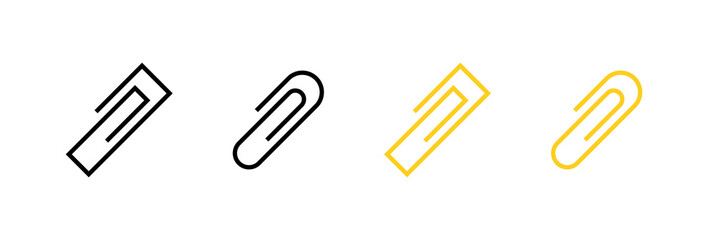 Clip icons. Linear and flat style. Vector icons.