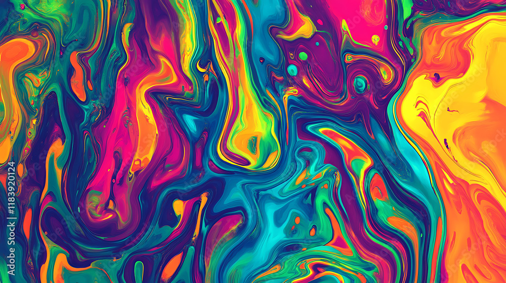 Poster psychedelic abstract background with bright colors