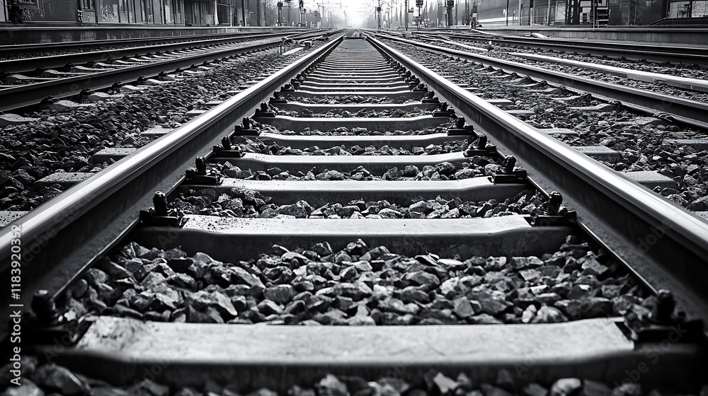 Aufkleber railway tracks with switches and interchanges at a main line station in frankfurt main germany with 