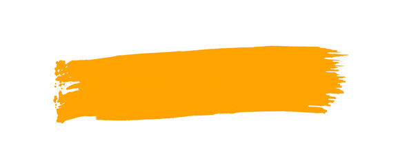 Pinselstrich in orange als Farbstreifen oder Markierung