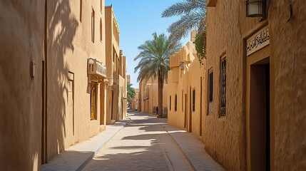 Streets of the old city diriyah near ar riyadh, kingdom of saudi arabia