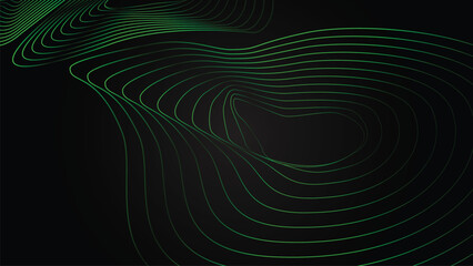 Green  line and black background