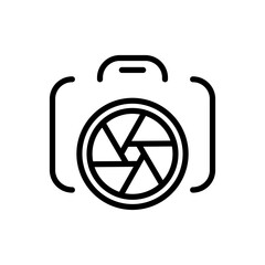 camera outline on white background