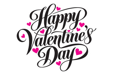 Happy valentine's day calligraphy vector