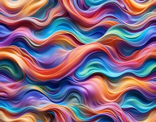 Fototapeta premium Abstract Colorful Swirling Waves Pattern Design