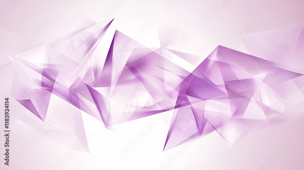 Poster a minimalist abstract vector banner featuring transparent geometric purple lines on a clean white ba