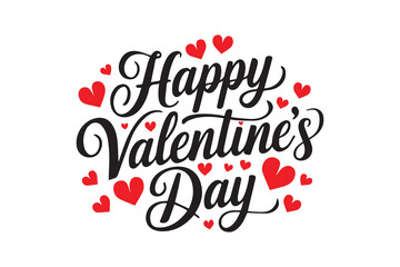 Happy valentine's day calligraphy vector