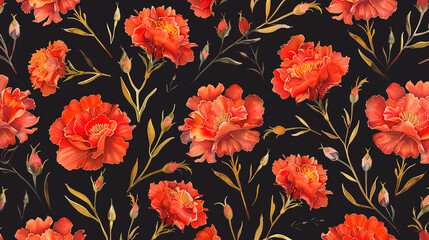 Flower blossom pattern wallpaper