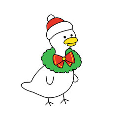Christmas silly goose cartoon style