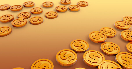 Fototapeta premium Coin 3D Cartoon Render Background