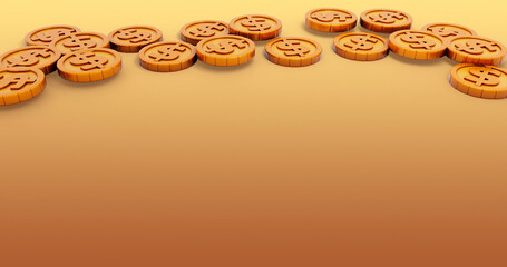 Coin 3D Cartoon Render Background