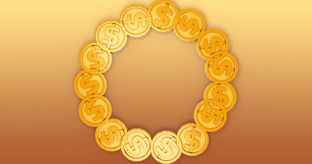 Coin 3D Cartoon Render Background