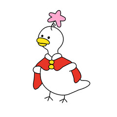 Christmas silly goose cartoon style