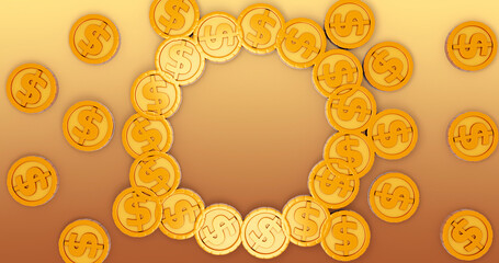 Coin 3D Cartoon Render Background