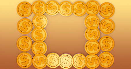 Coin 3D Cartoon Render Background