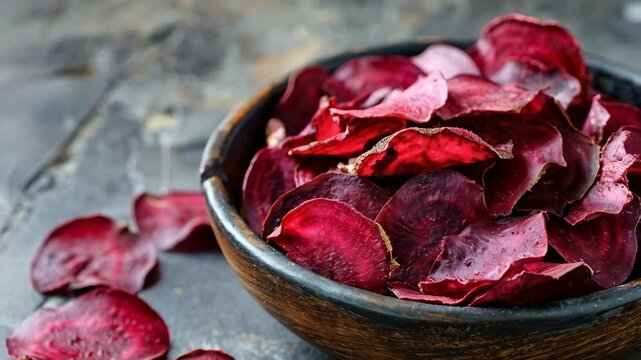 beet chips in bowl on the table