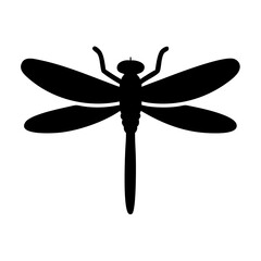 Elegant Dragonfly Silhouette: Minimalist Logo Design