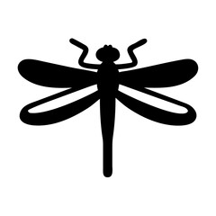 Black Dragonfly Icon for Nature and Wildlife Branding