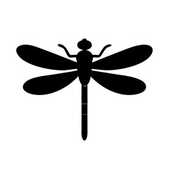 Stylish Dragonfly Logo: Monochrome Insect Design