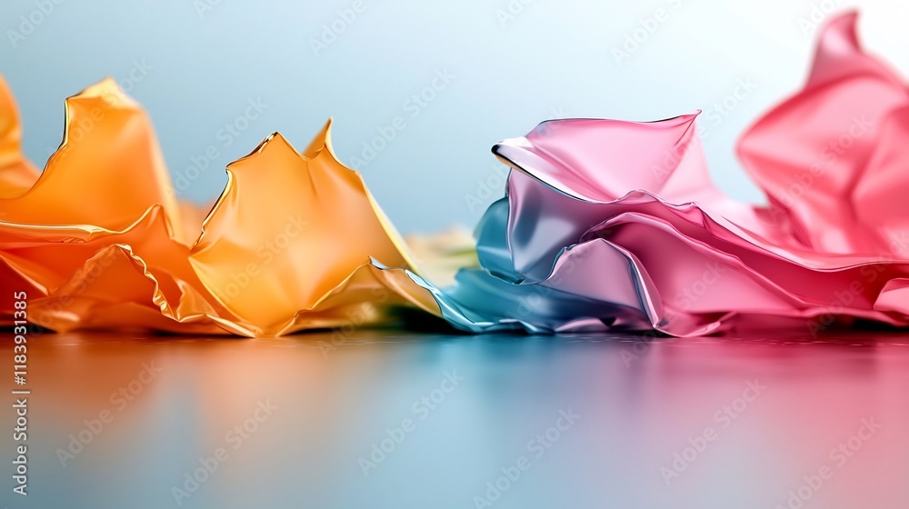 Poster captivating abstract image showcasing a mesmerizing holographic foil texture with dazzling rainbow c