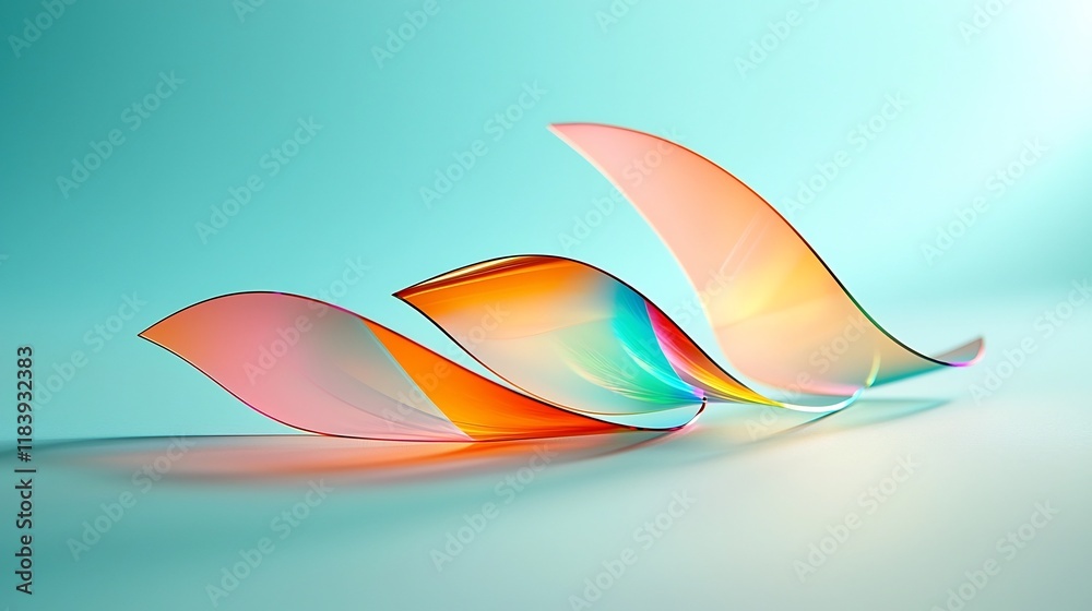 Poster shimmering holographic texture with captivating iridescent patterns refracting prisms ethereal light