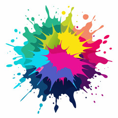 Multicolor Ink Splash Vector - Perfect for Artistic Projects
