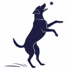 Playful Dog Vector Illustration - Fun Pet Silhouette Design