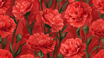 Red rose seamless pattern wallpaper