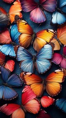 Obraz premium Colorful butterflies on dark background