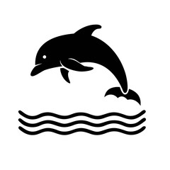 Playful Dolphin Silhouette Vector - Perfect for Aquatic Designs