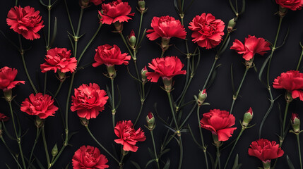 Fototapeta premium Red rose seamless pattern wallpaper