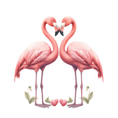 Fototapeta premium Flamingo Christmas Clipart Vector Illustration