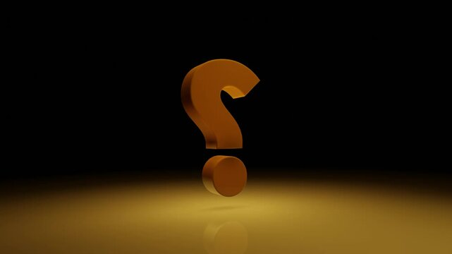Animated Golden Question Mark: Uncertainty and Inquiry