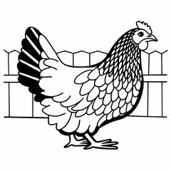Decorative Hen Vector Art - Perfect for Farming and Branding