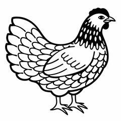 Decorative Hen Vector Art - Perfect for Farming and Branding