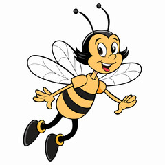 Cheerful Cartoon Bee Vector - Fun and Playful Design
