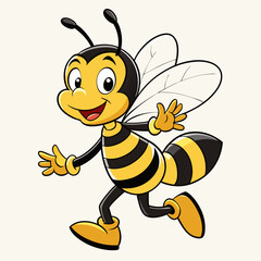 Cute Honey Bee Cartoon Vector for Creative Designs