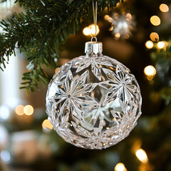 Crystal ornament Christmas decoration sparkling glass ball 