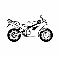 Fototapeta premium Black and White Bike Vector - Perfect for Automotive Projects