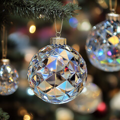 Crystal ornament Christmas decoration sparkling glass ball 