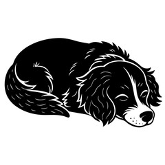 Cozy Sleeping Dog Vector Art for Animal Lovers